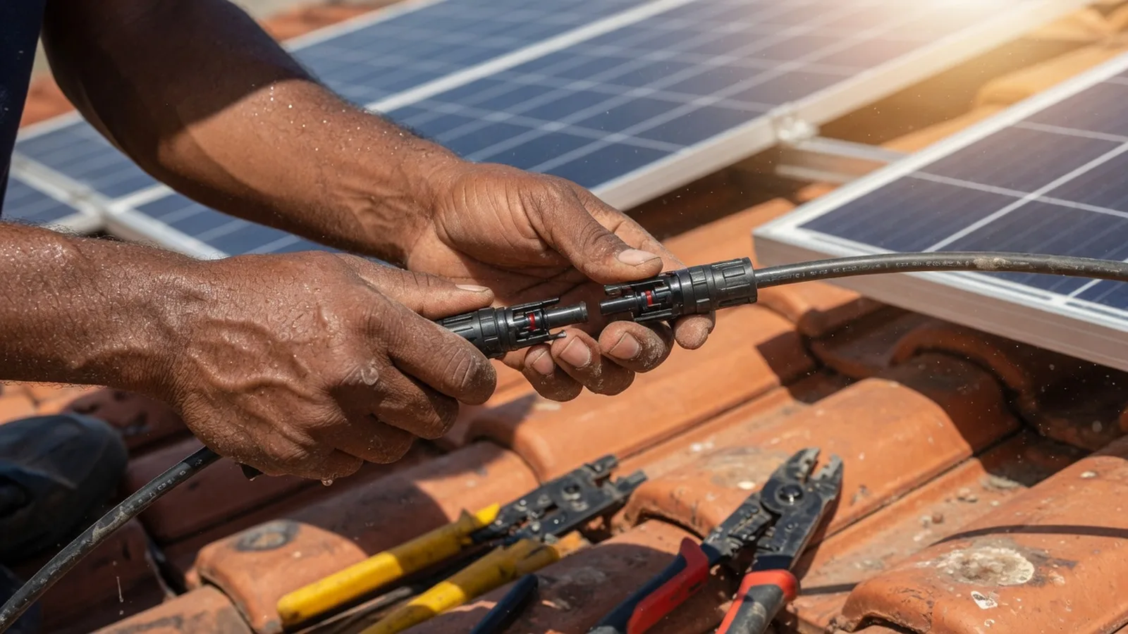 Capa do artigo: Cabo solar, MC4 e erros de instalação